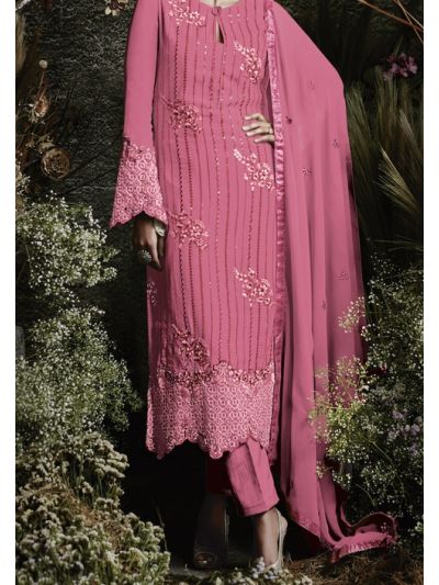 Beautiful Pink Embroidery Designer Salwar Kameez