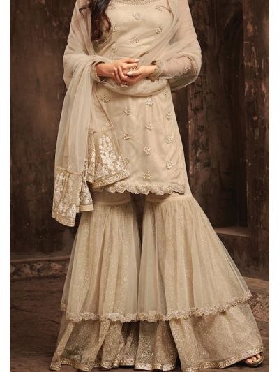 Off White Heavy Look And Beautiful Embroidered Party Wear Salwar 