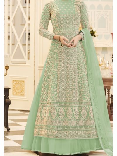 Mint Green Ethnic Embroidered Salwar Kameez