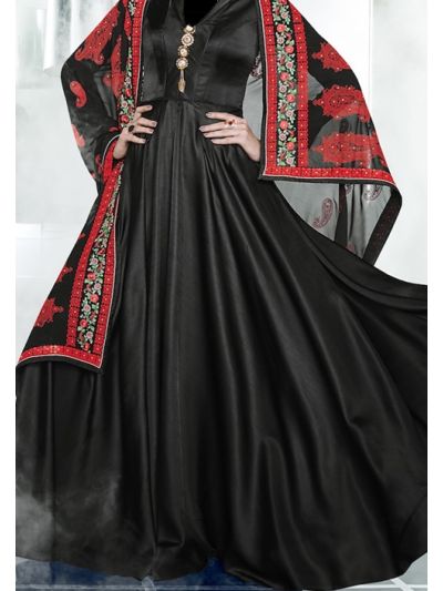 Beautiful Black & red Designer Party Wear Salwar Kameez