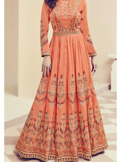 Melbourne Silk Orange Wedding Wear Salwar Kameez