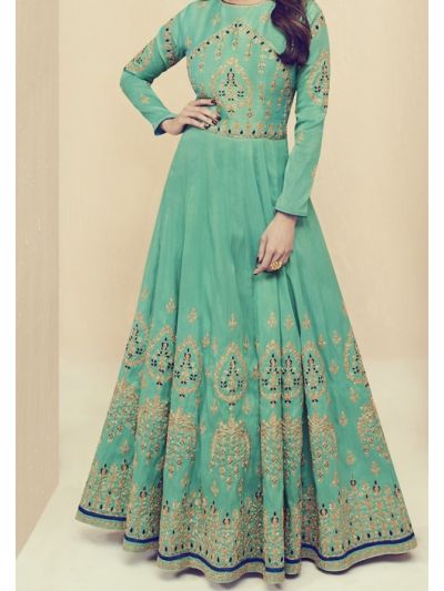 Melbourne Silk Light Green Wedding Wear Salwar Kameez