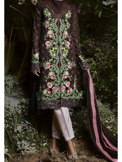 Fantastic Brown Georgette Party Wear Salwar Kameez