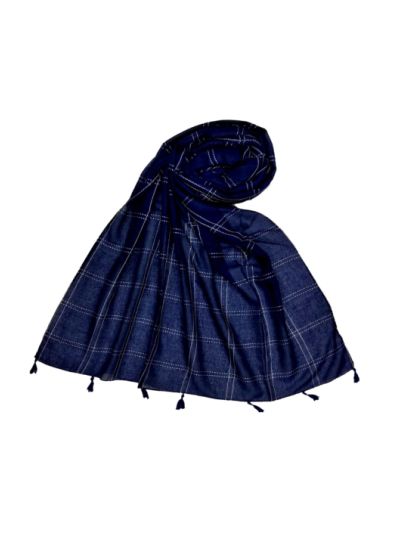 White Threaded Grid Hijab