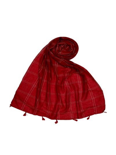 White Threaded Grid Hijab