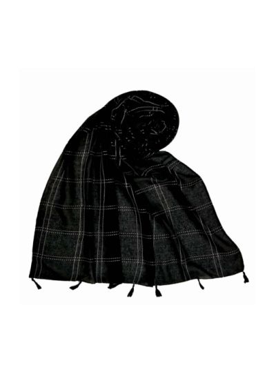 Jet Black Designer Box Hijab 