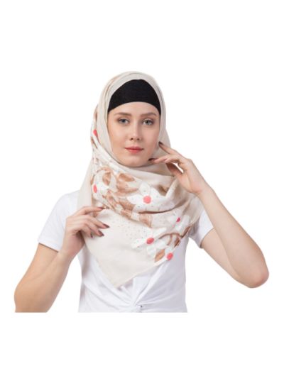 Premium Designer Flower Ari Diamond Cotton Hijab