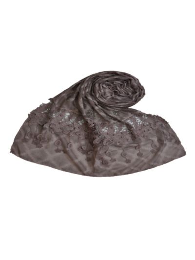 Diamond Work Heavy Lace Hijab With Fringe's All Over The Stole