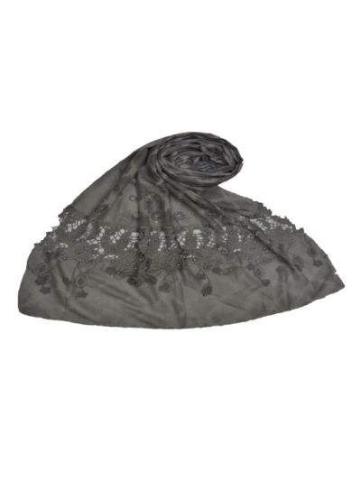 Diamond Work Heavy Lace Hijab With Fringe's All Over The Stole