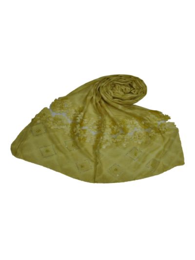 Heavy Lace On The Hijab With Kite Shaped Diamond Work