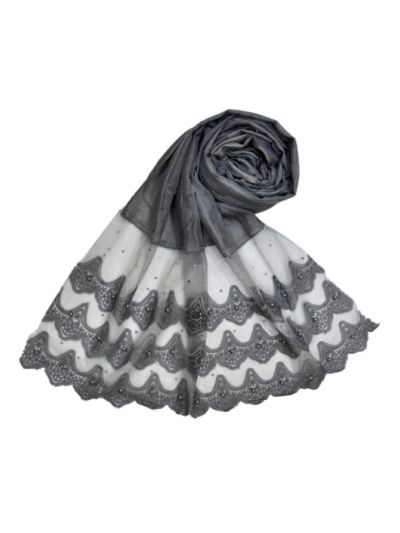 Designer 3 Liner Mountain Design Hijab - Pearl On Every Design