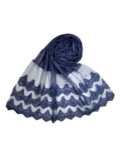 Designer 3 Liner Mountain Design Hijab - Pearl On Every Design