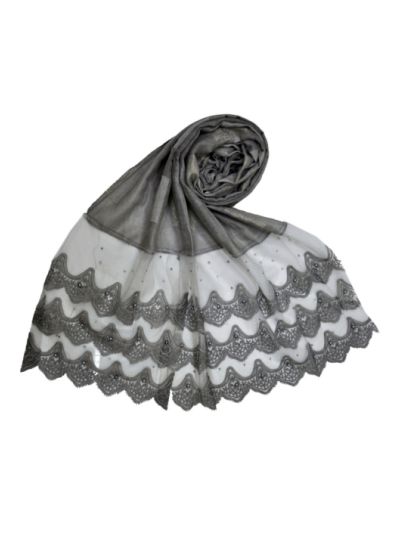 Designer 3 Liner Mountain Design Hijab - Pearl On Every Design