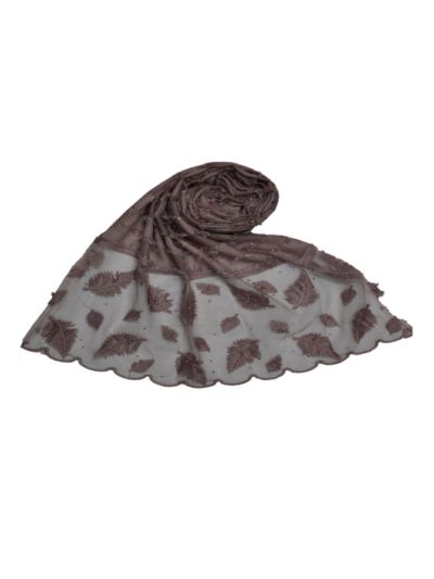 Diamond Studed - Big Leaves On Net - Big Box Multi Design Checkered On The Hijab