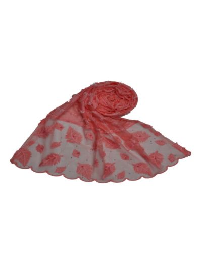 Diamond Studed - Big Leaves On Net - Big Box Multi Design Checkered On The Hijab