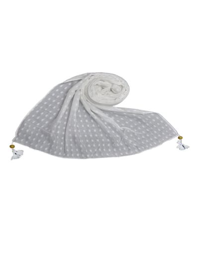 Shining Silver Liner All Over The Stole - Fringe's On The Border