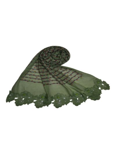 Designer Party Wear Ari Work Hijab - Flower Design and Pearls