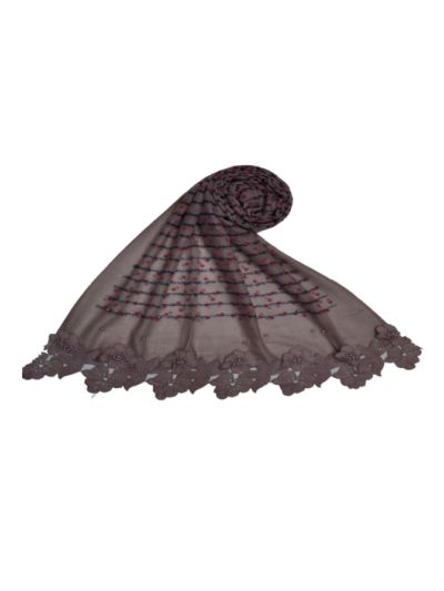 Designer Party Wear Ari Work Hijab - Flower Design and Pearls
