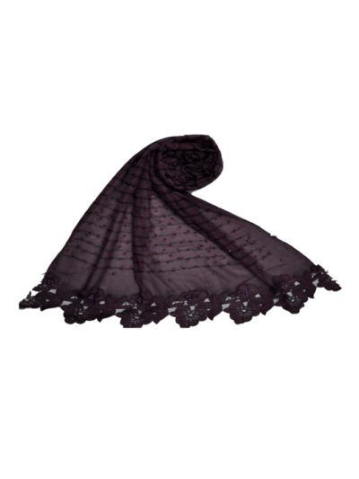 Designer Party Wear Ari Work Hijab - Flower Design and Pearls