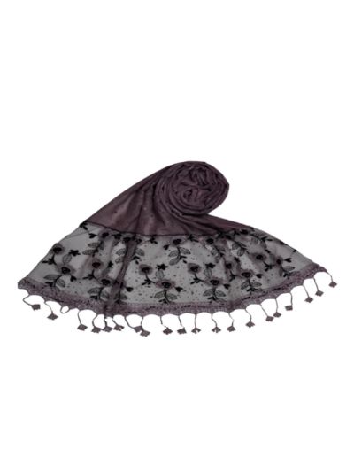 Diamond Studed - Designer Black Embroidered Design With Exclusive Fringes