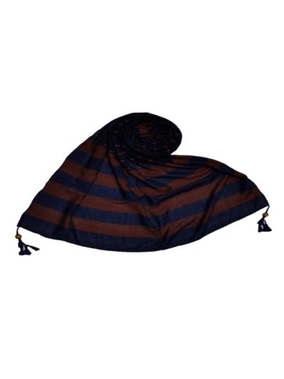 Double Sided Striped Liner Hijab With Exclusive Fringe's