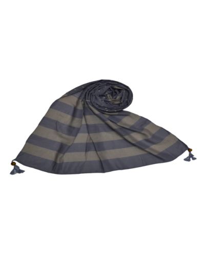 Double Sided Striped Liner Hijab With Exclusive Fringe's