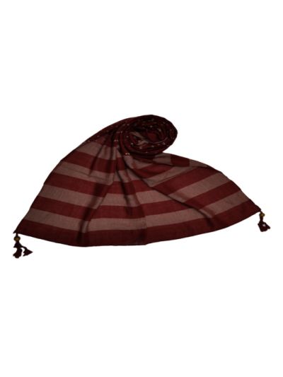 Double Sided Striped Liner Hijab With Exclusive Fringe's