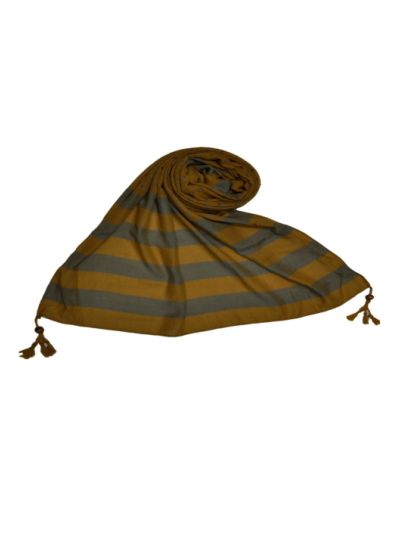 Double Sided Striped Liner Hijab With Exclusive Fringe's