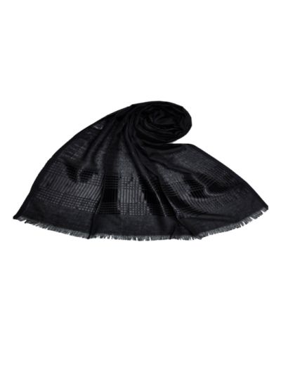 Self Embroidered Design - Stripes and Checkered All Over The Hijab