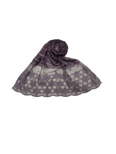 Big Star Design On Net, With Diamonds and Moti Studded Stole