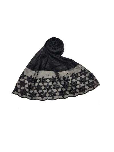 Big Star Design On Net, With Diamonds and Moti Studded Stole