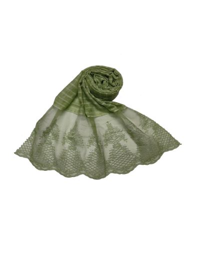 Lamp Design On Scarf With Diamonds Stole