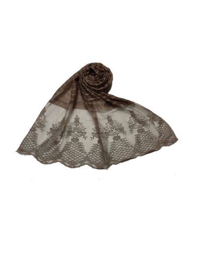 Lamp Design On Scarf With Diamonds Stole