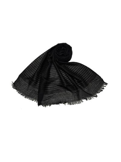 Black Self Embroidered Liner and Checkered Stole