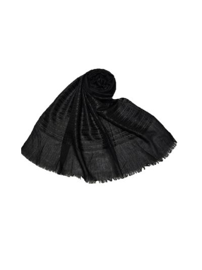 Black Self Embroidered Liner and Checkered Stole