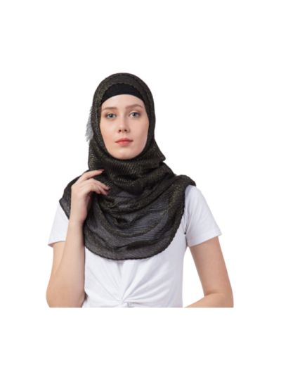 Crinkled Cotton Mesh Sparkling Hijab