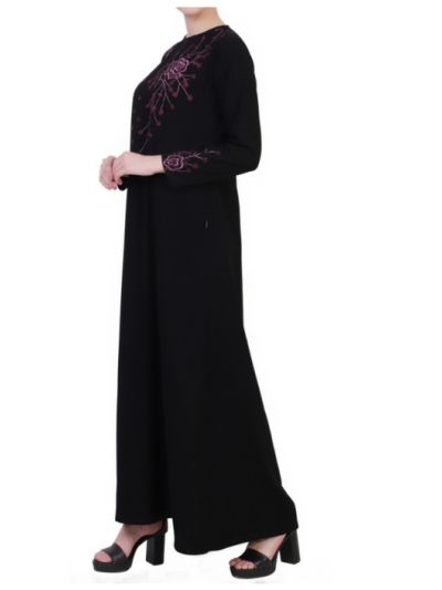 Modest Dress With Embroidery Work