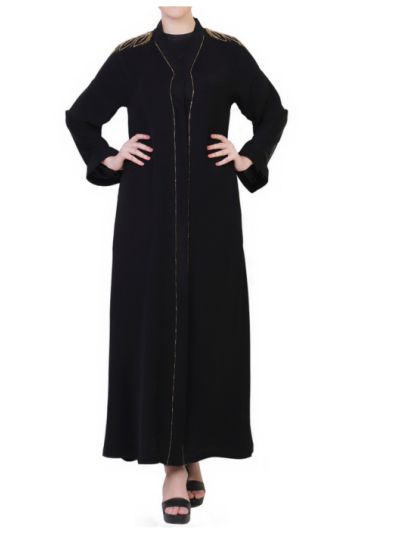 Open Abaya Dress With Hand Embellishments