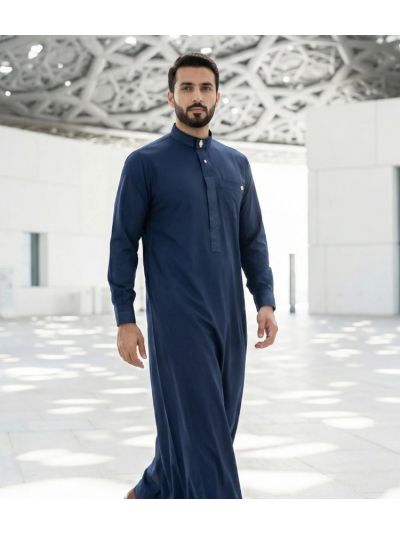Al Noor Signature Navy Blue Overlapping Thobe