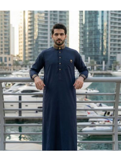Al Noor Platinum Navy Blue Thobe