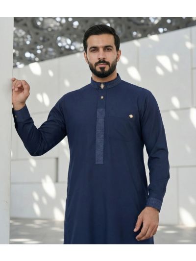 Al Noor Signature Navy Blue Overlapping Thobe
