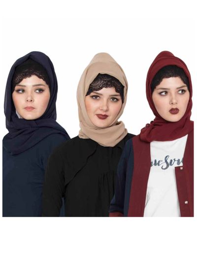 Combo Super Fine Georgette Hijab (Set of 3)