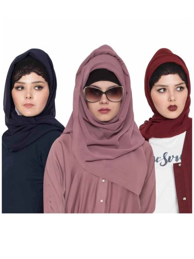 Combo Super Fine Georgette Hijab (Set of 3)