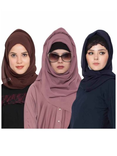 Combo Super Fine Georgette Hijab (Set of 3)