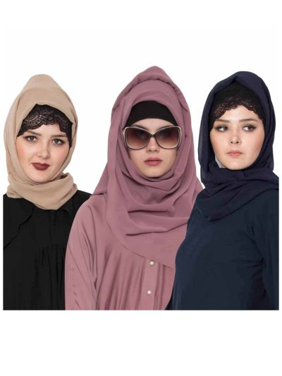 Combo Super Fine Georgette Hijab (Set of 3)
