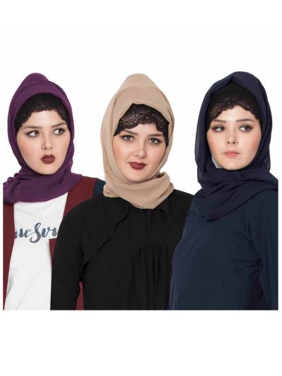 Combo Super Fine Georgette Hijab (Set of 3)
