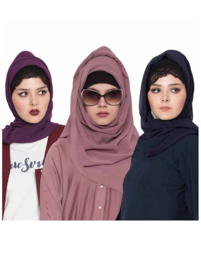 Combo Super Fine Georgette Hijab (Set of 3)