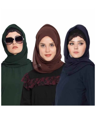 Combo Super Fine Georgette Hijab (Set of 3)