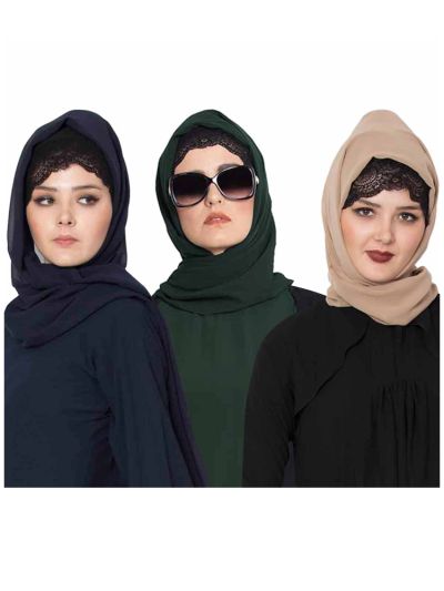 Combo Super Fine Georgette Hijab (Set of 3)