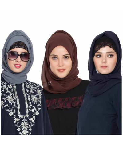 Combo Super Fine Georgette Hijab (Set of 3)
